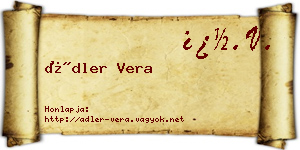 Ádler Vera névjegykártya