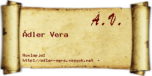 Ádler Vera névjegykártya
