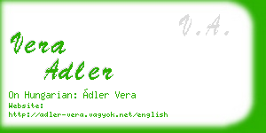 vera adler business card